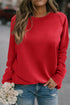Solid Round Neck Raglan Sleeve Sweatshirt